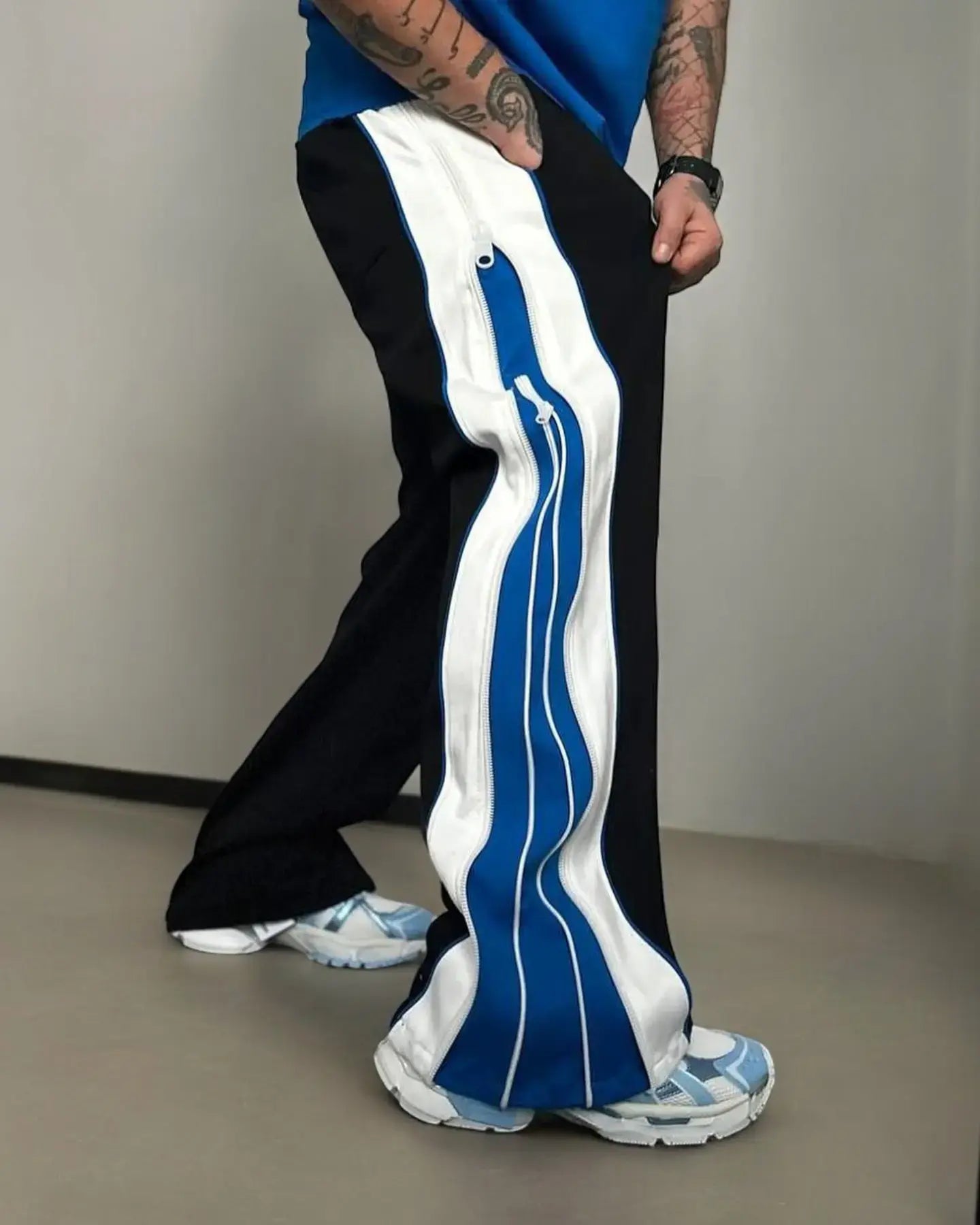 Jogger pants double zipper sales