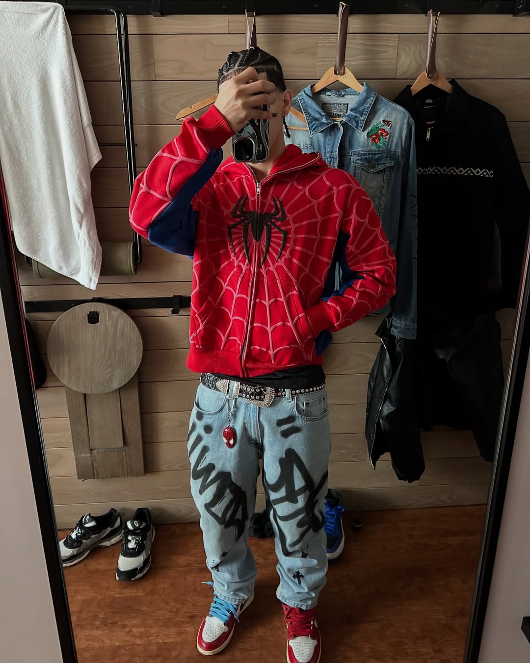 SPIDEY SOCIETY" OG RED ZIP-UP JACKET