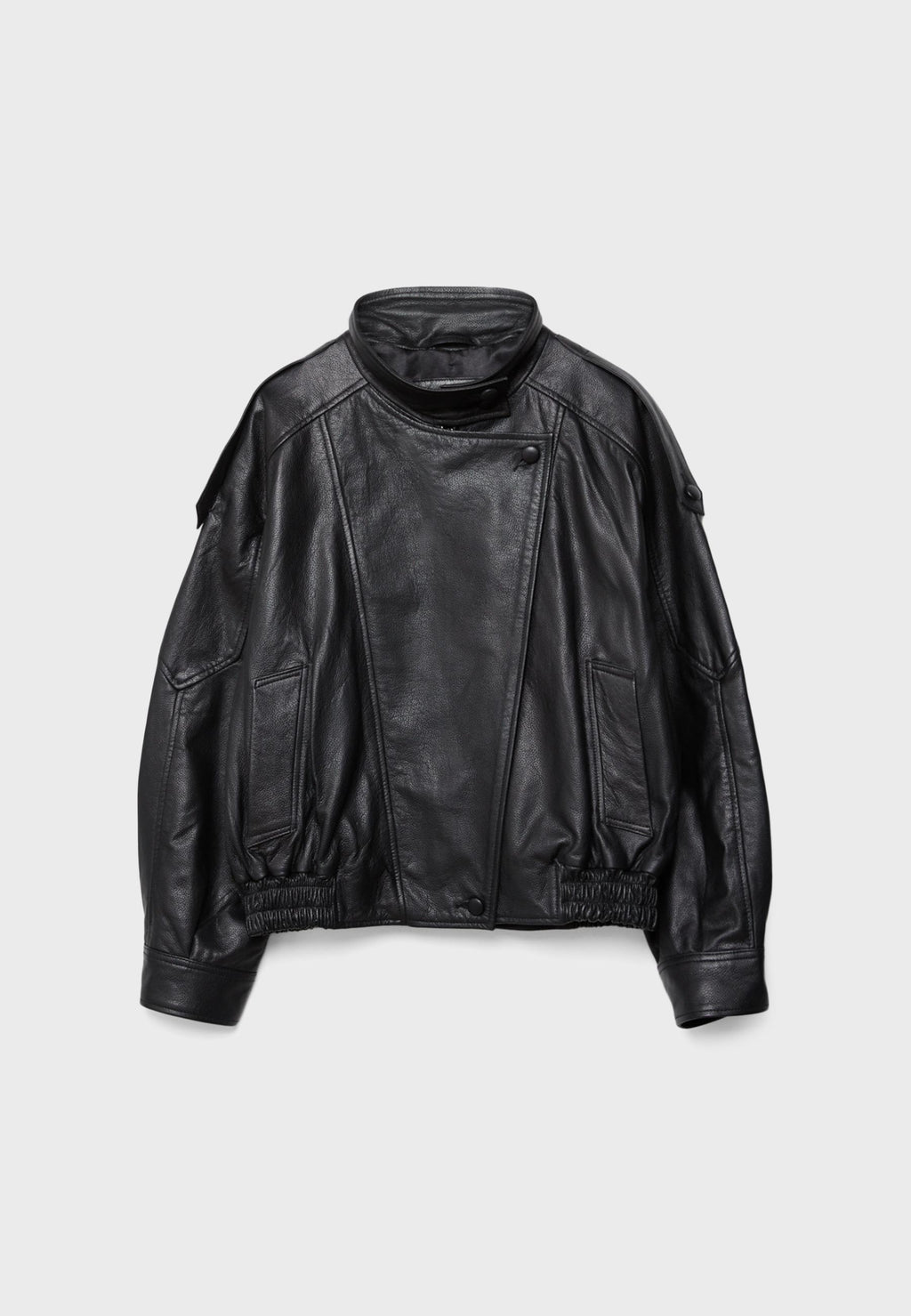 Boxy Faux Leather Jacket in Black – THREADSHADE