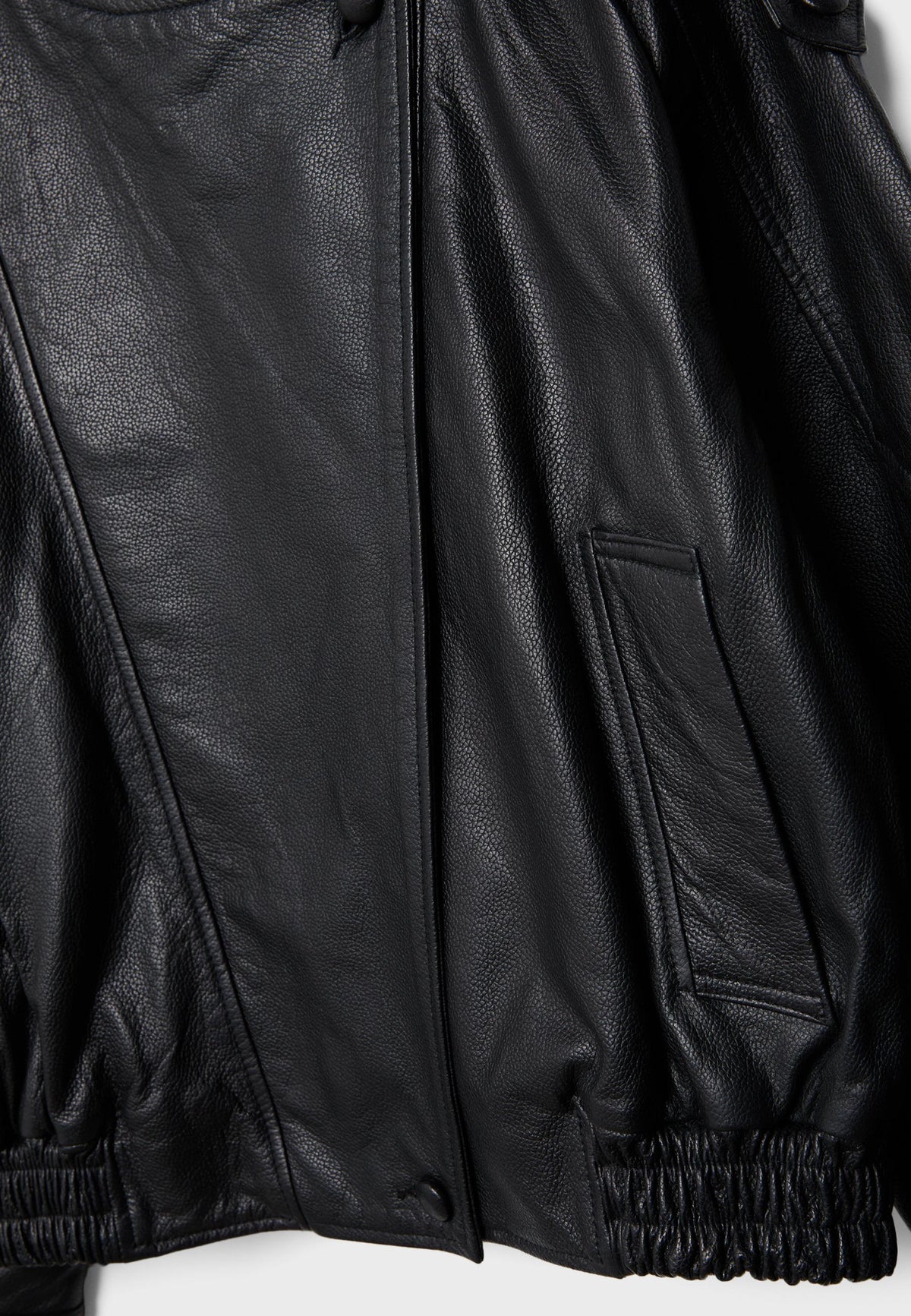 Boxy Faux Leather Jacket in Black – THREADSHADE
