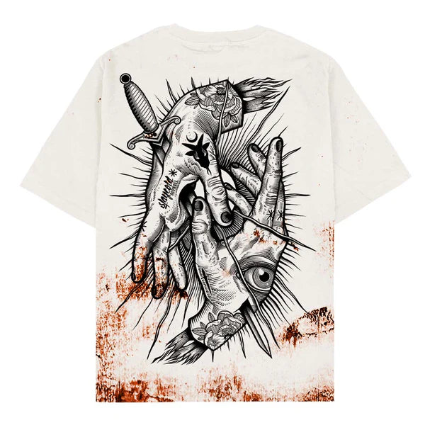 Think Twice - Oversized T-Shirt (rusty bleach) 240GSM