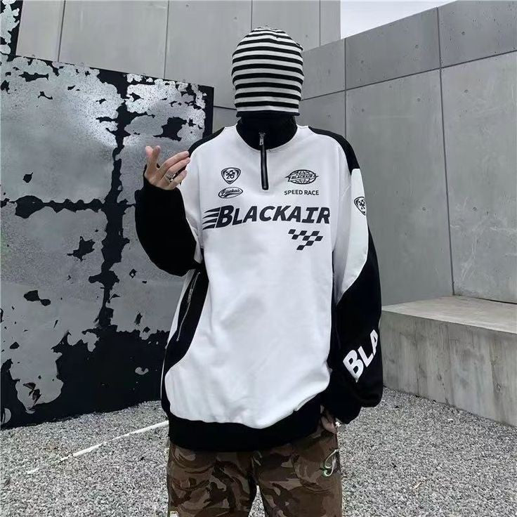 BLACKAIR SPEED RACE SWEATSHIRT – WHITE & BLACK