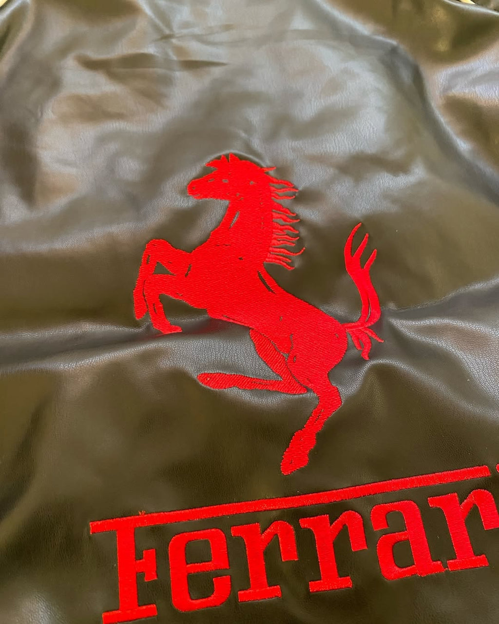 Ferrari F1 Leather Jacket Black | Scuderia Racing Style