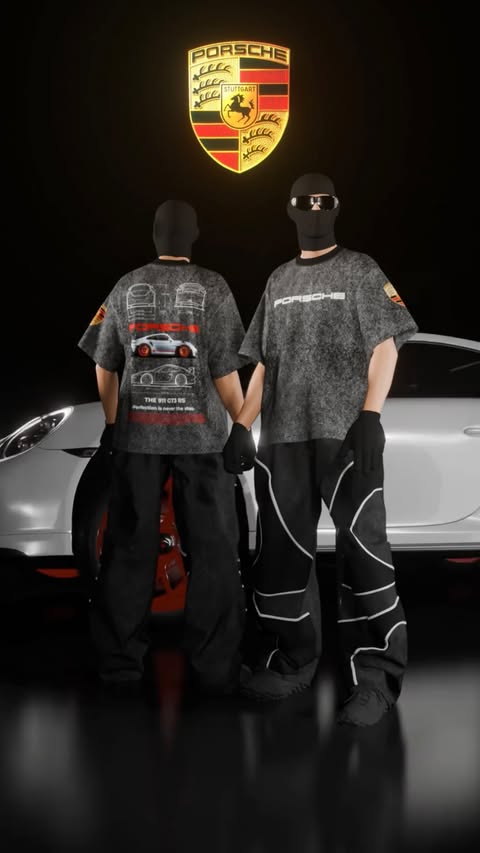 OVERSIZED PORSCHE 911 ACID WASH T-SHIRT | THREADSAHDE