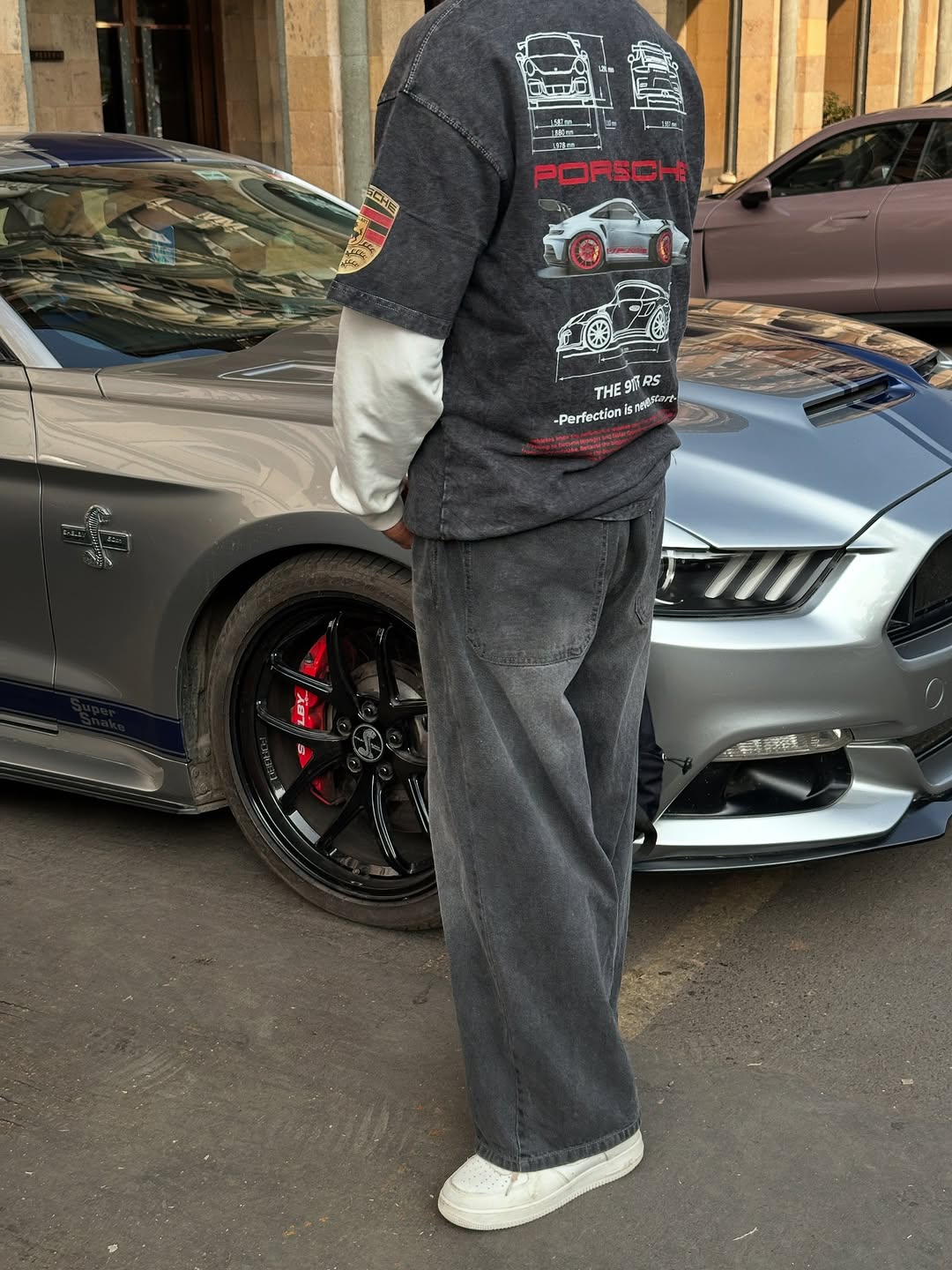 OVERSIZED PORSCHE 911 ACID WASH T-SHIRT | THREADSAHDE