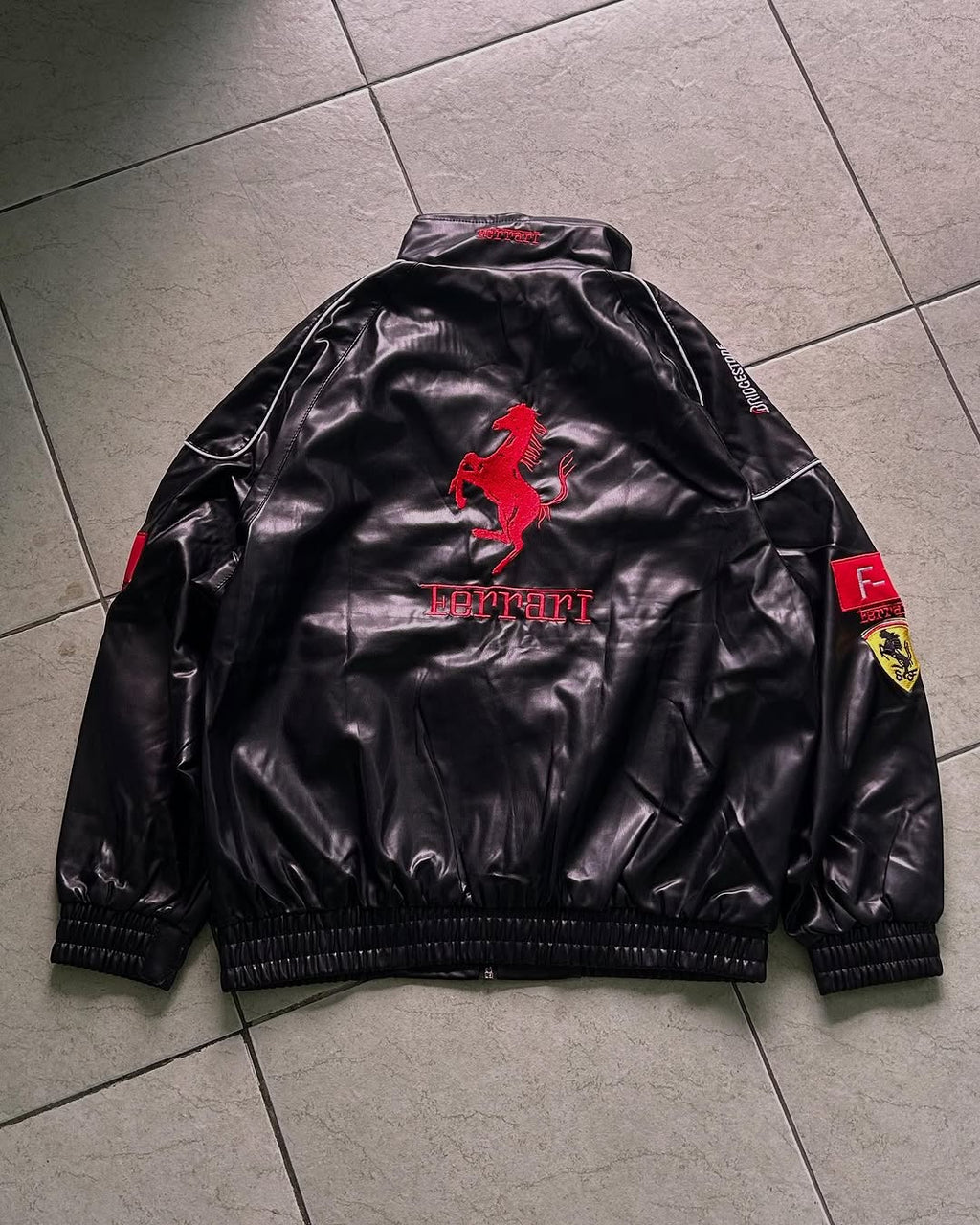 Streetwear Ferrari F1 Jacket with Racing Sponsor Badges
