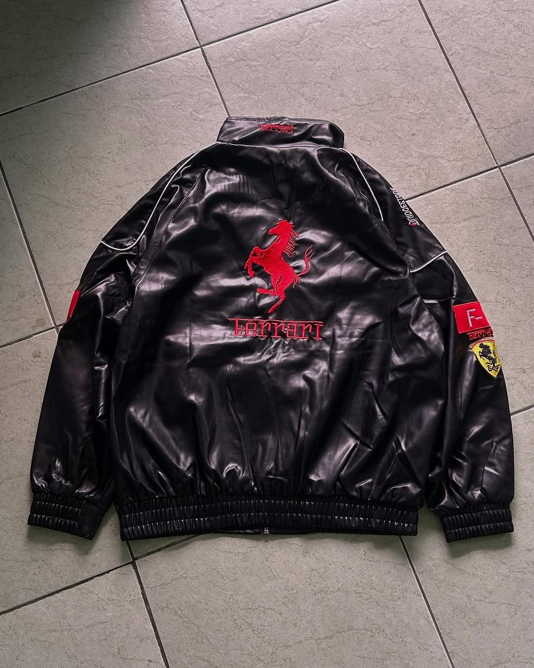 Streetwear Ferrari F1 Jacket with Racing Sponsor Badges