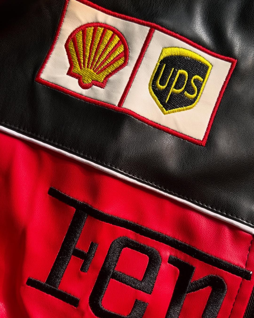 Men’s Black Faux Leather Ferrari Jacket – Racing Edition