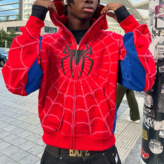 SPIDEY SOCIETY" OG RED ZIP-UP JACKET