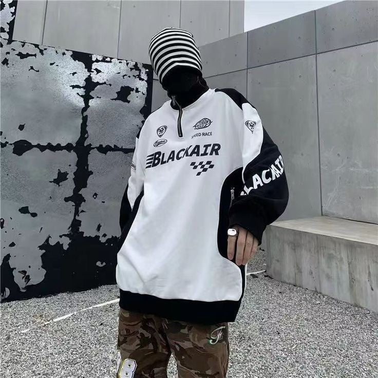 BLACKAIR SPEED RACE SWEATSHIRT – WHITE & BLACK