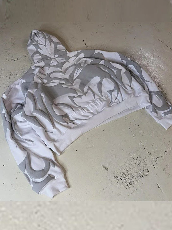 Depta Hoodie – Limited Edition Tribal Shadow Oversized Puff Print Hoodie | Unisex Streetwear White & Black