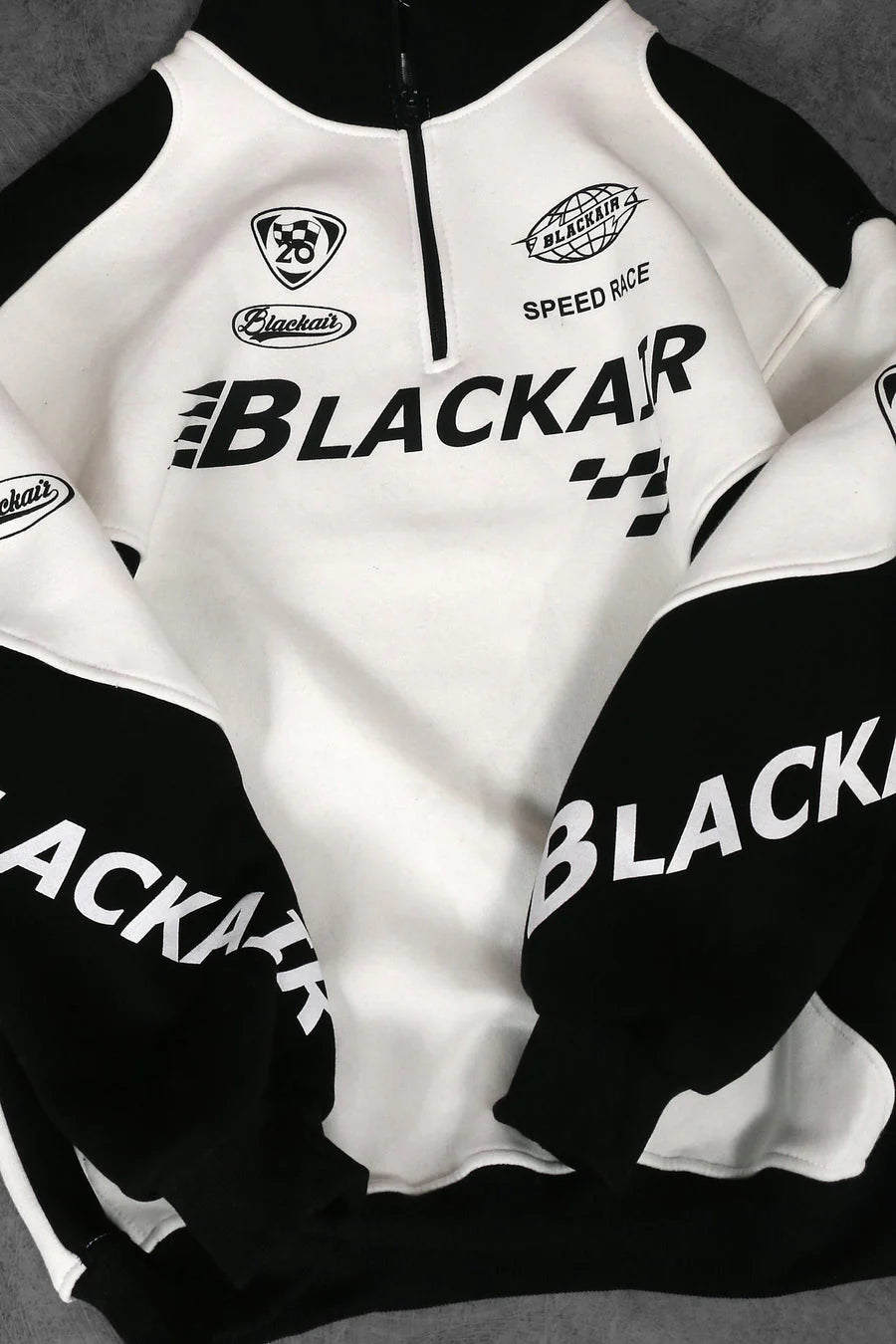 BLACKAIR SPEED RACE SWEATSHIRT – WHITE & BLACK