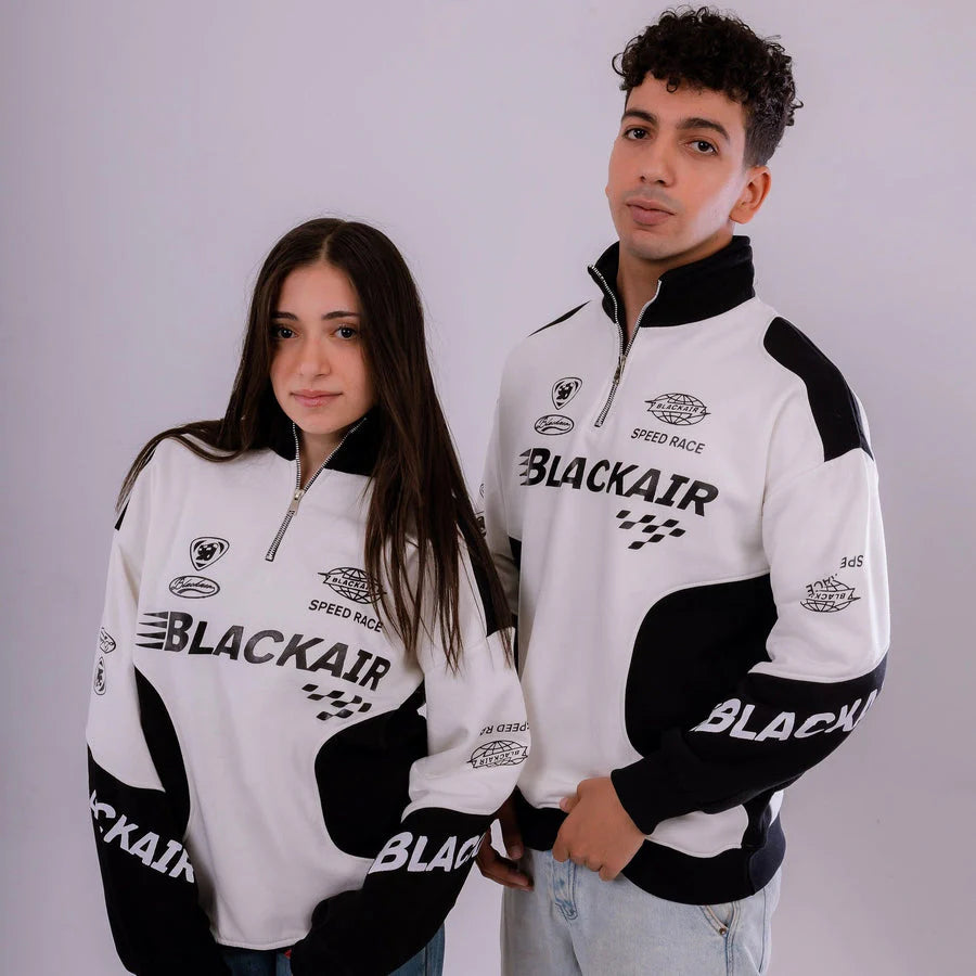 BLACKAIR SPEED RACE SWEATSHIRT – WHITE & BLACK