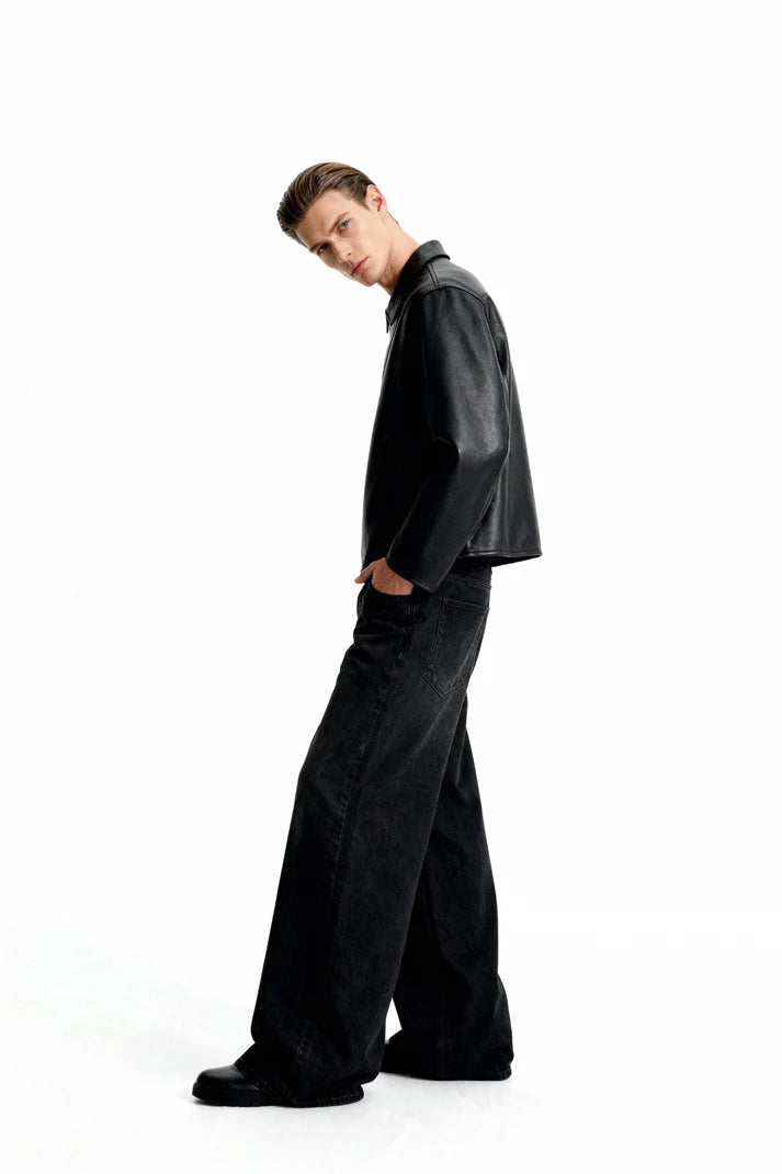 Black Leather Jacket for Men – Premium Streetwear Edition | ThreadShade