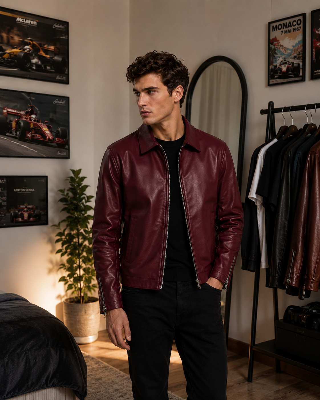 Vintage Wine Leather Jacket