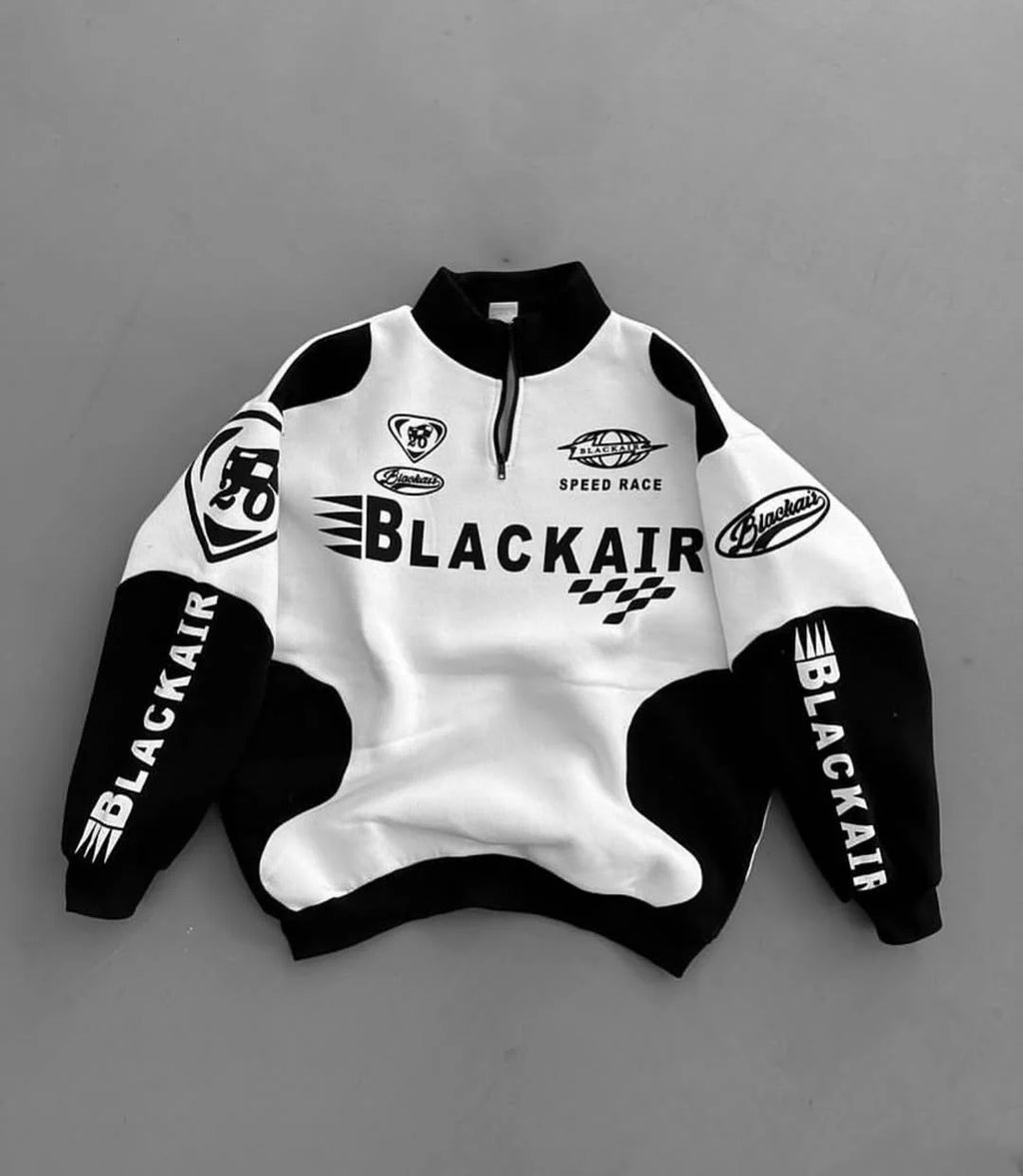 BLACKAIR SPEED RACE SWEATSHIRT – WHITE & BLACK