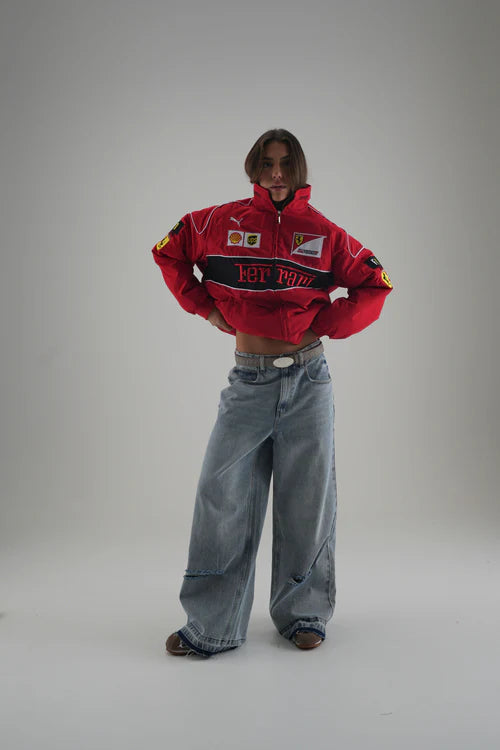 Ferrari F1 Jacket Red Edition in parachute fabric with premium stitching detail