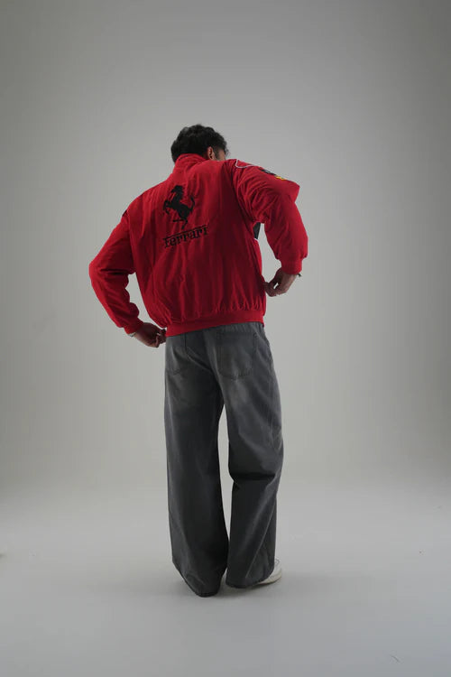 Ferrari F1 Vintage Racing Jacket – Red Embroidered Edition