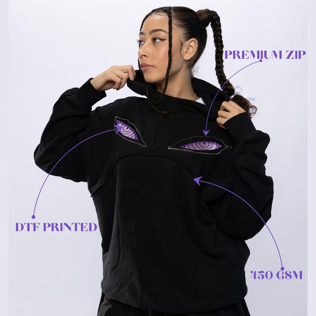 Eternal Shadows: Limited Edition Rinnegan Eyes Anime Hoodie – Unisex Cosplay & Streetwear