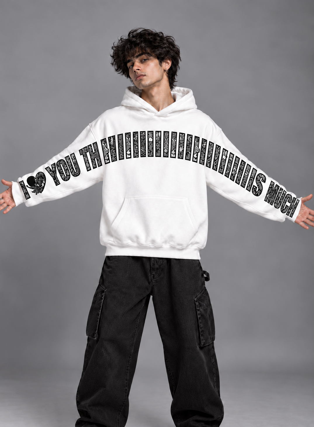I LOVE YOU THIS MUCH Oversized Hoodie