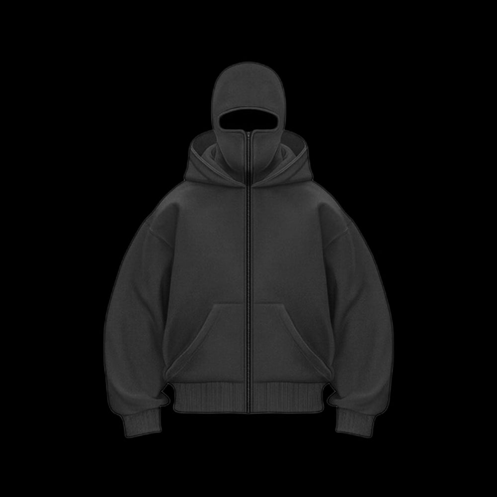 Balaclava Layered Double Zip Hoodie