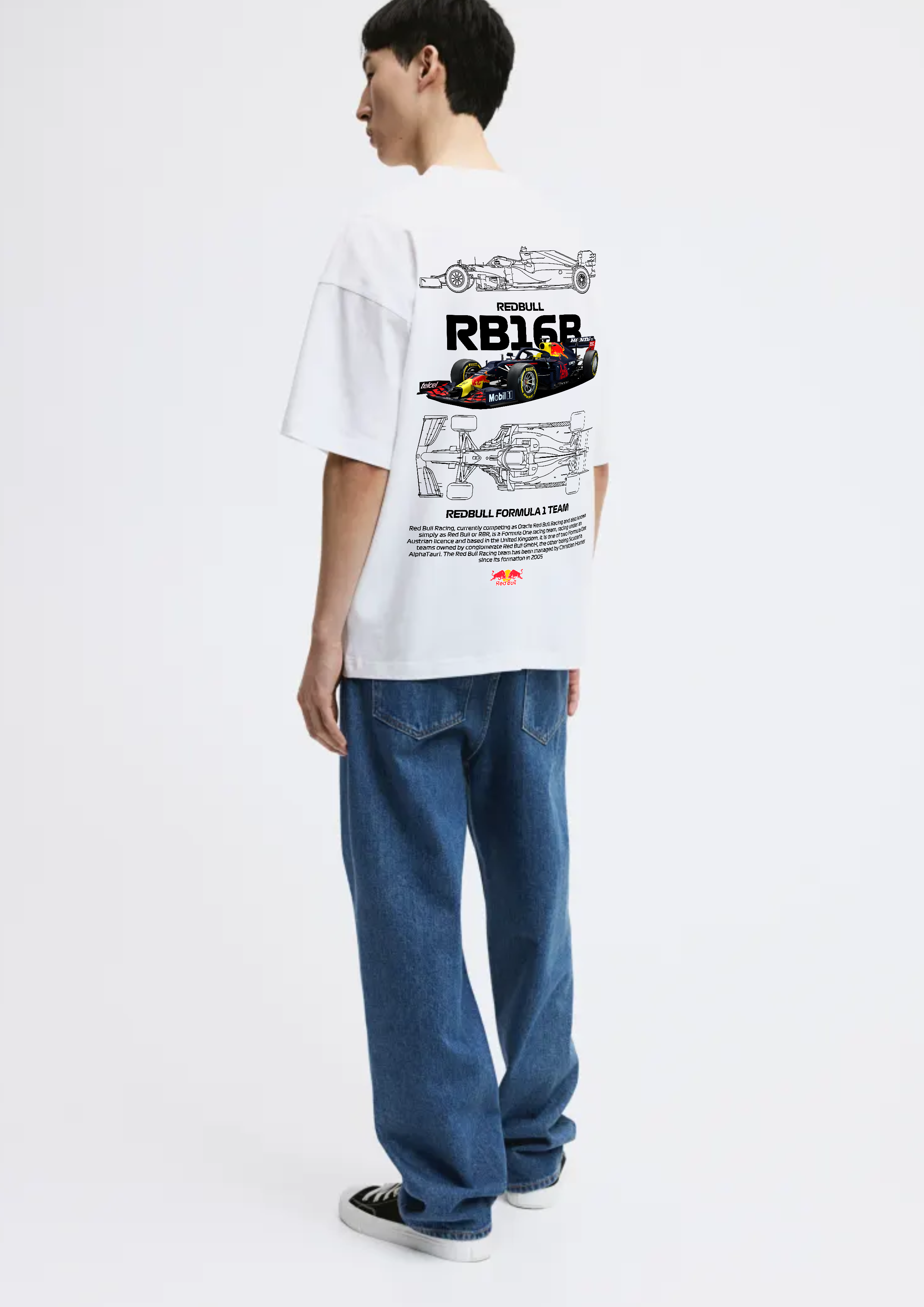 Red Bull Racing RB16B Blueprint Oversized T-Shirt for Men | Thread Shade F1 Merchandise India