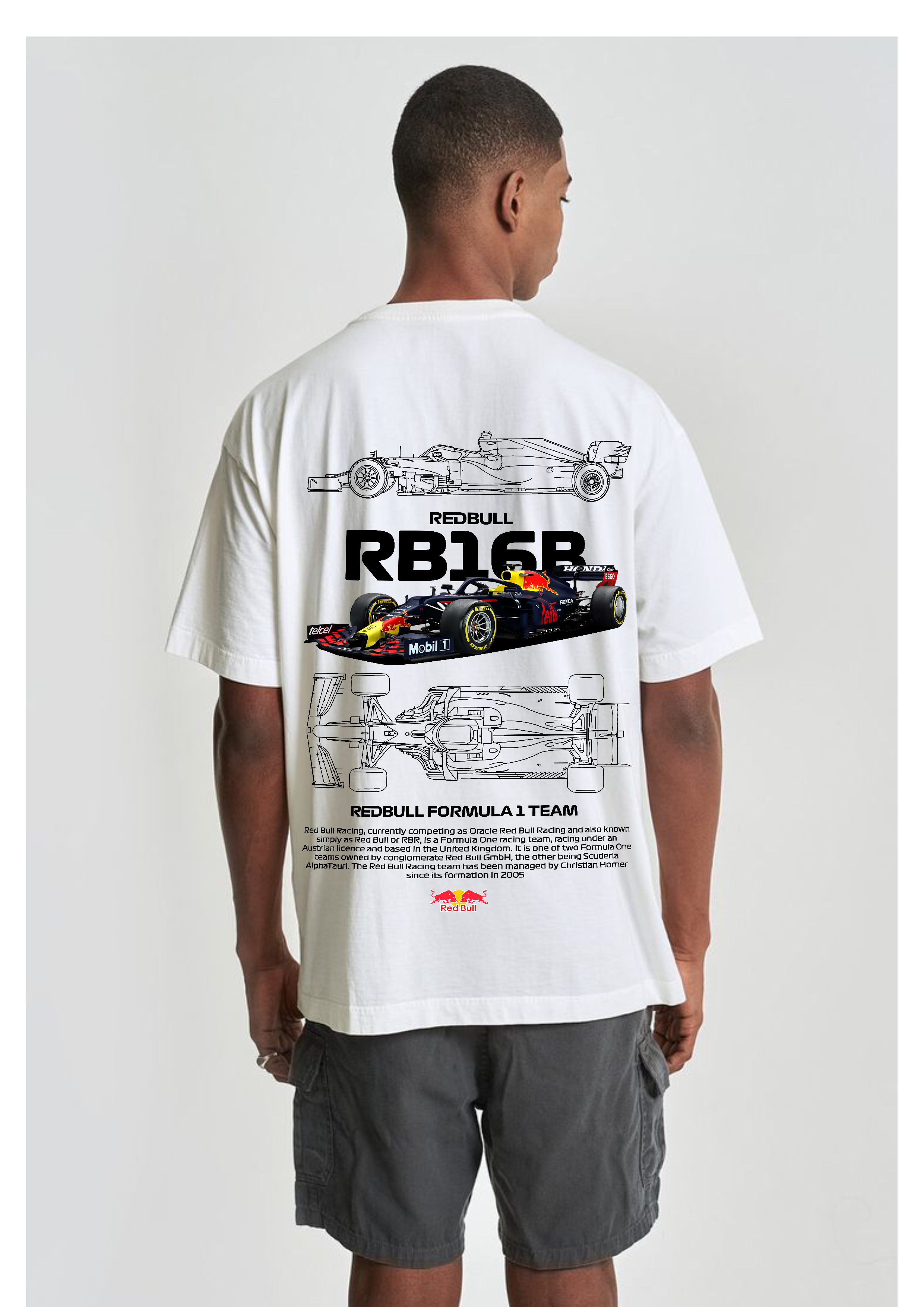 Red Bull Racing RB16B Blueprint Oversized T-Shirt for Men | Thread Shade F1 Merchandise India