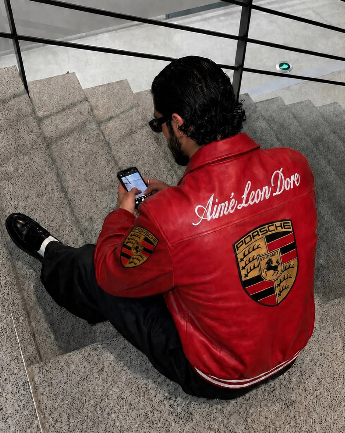 Red Porsche Leather Jacket - Vintage Racing Unisex