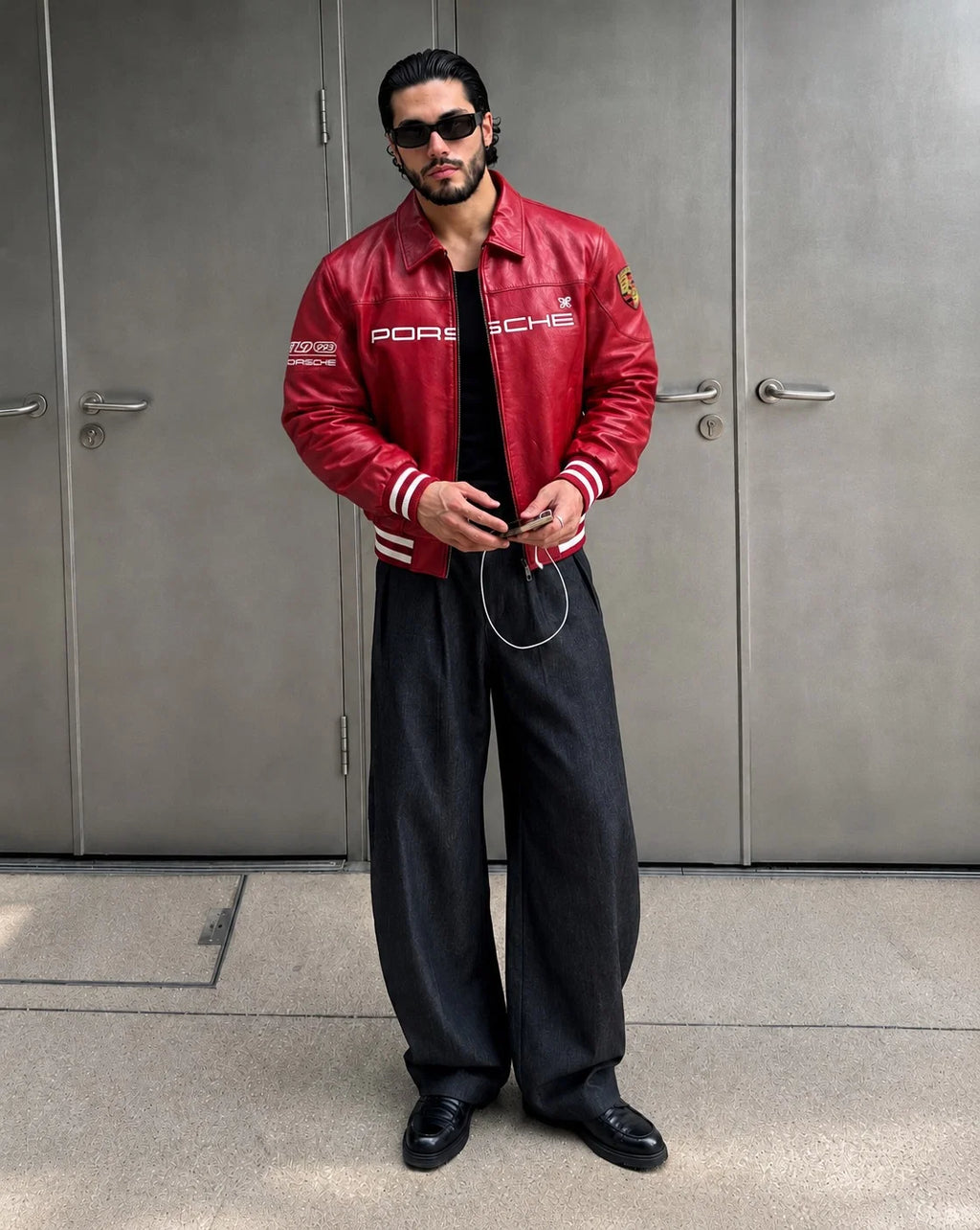 Red Porsche Leather Jacket - Vintage Racing Unisex