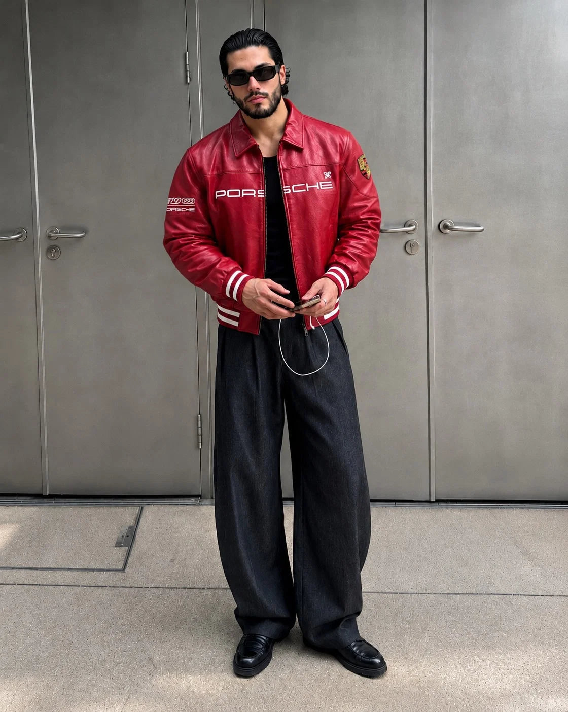 Red Porsche Leather Jacket - Vintage Racing Unisex