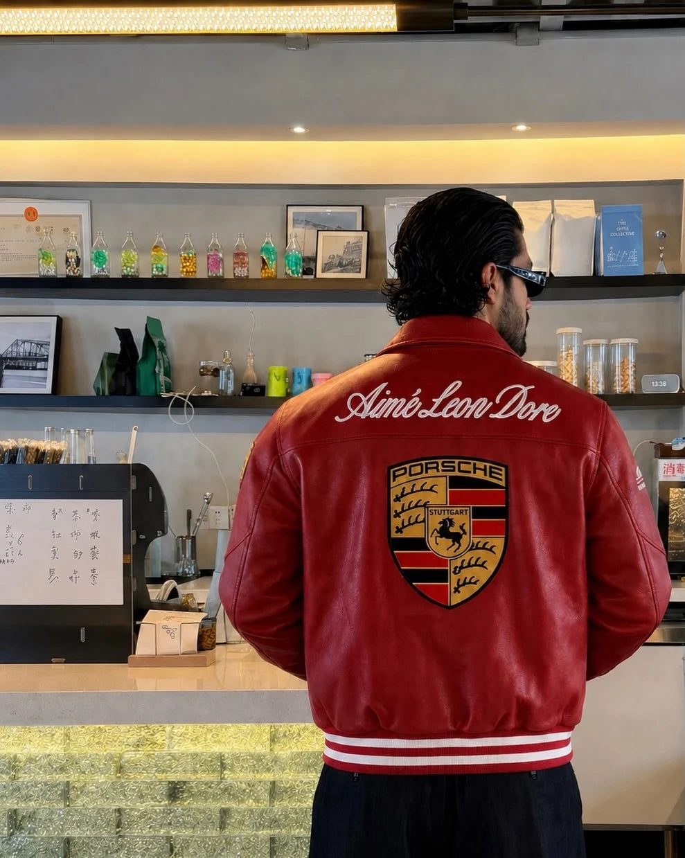 Red Porsche Leather Jacket - Vintage Racing Unisex