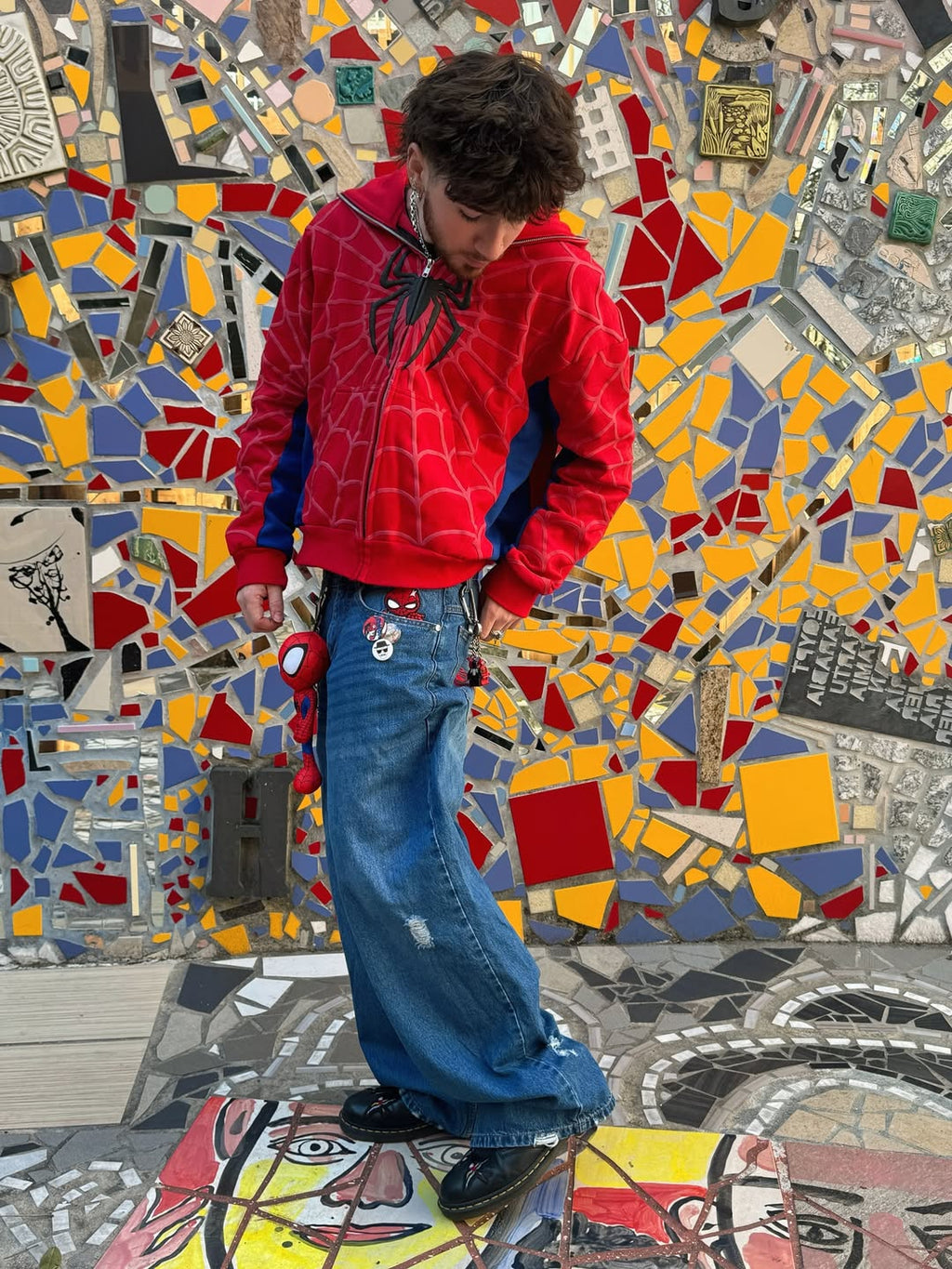 SPIDEY SOCIETY" OG RED ZIP-UP JACKET