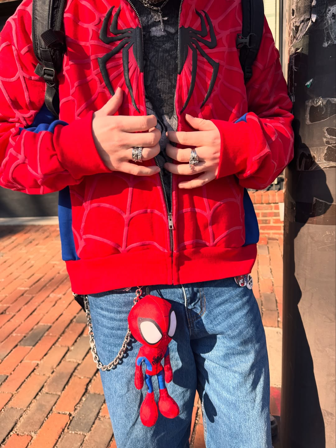SPIDEY SOCIETY" OG RED ZIP-UP JACKET