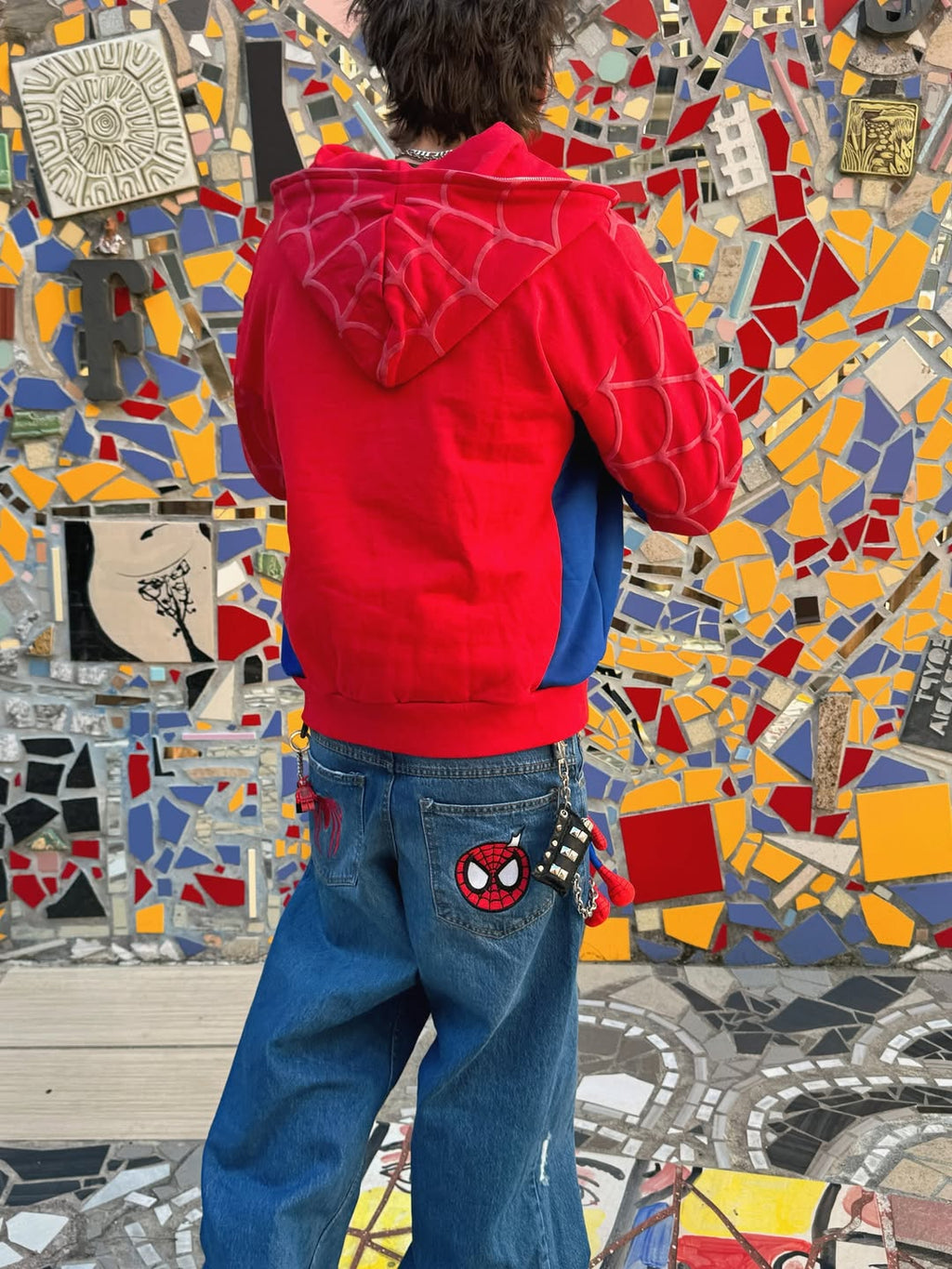 SPIDEY SOCIETY" OG RED ZIP-UP JACKET
