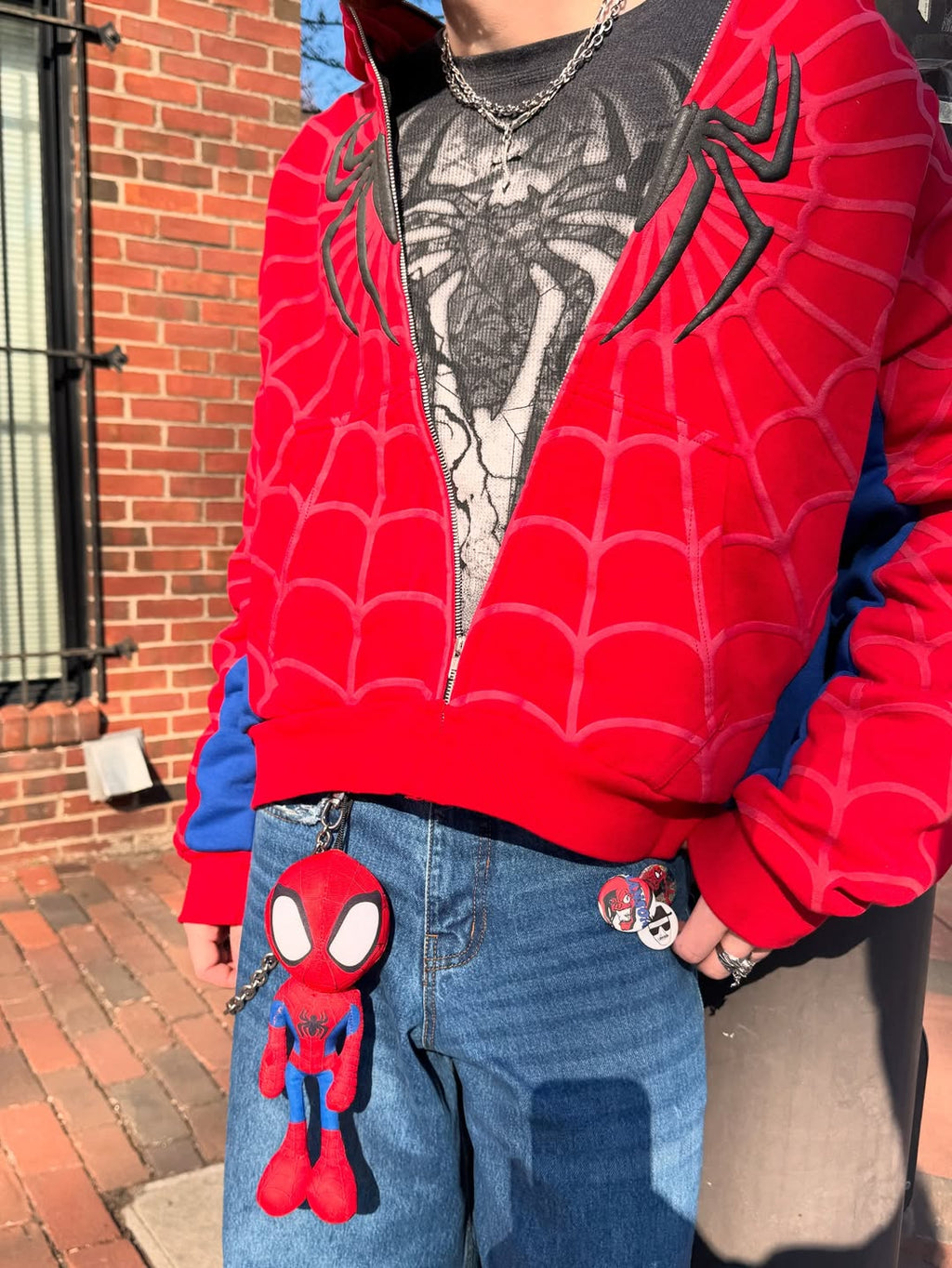 SPIDEY SOCIETY" OG RED ZIP-UP JACKET