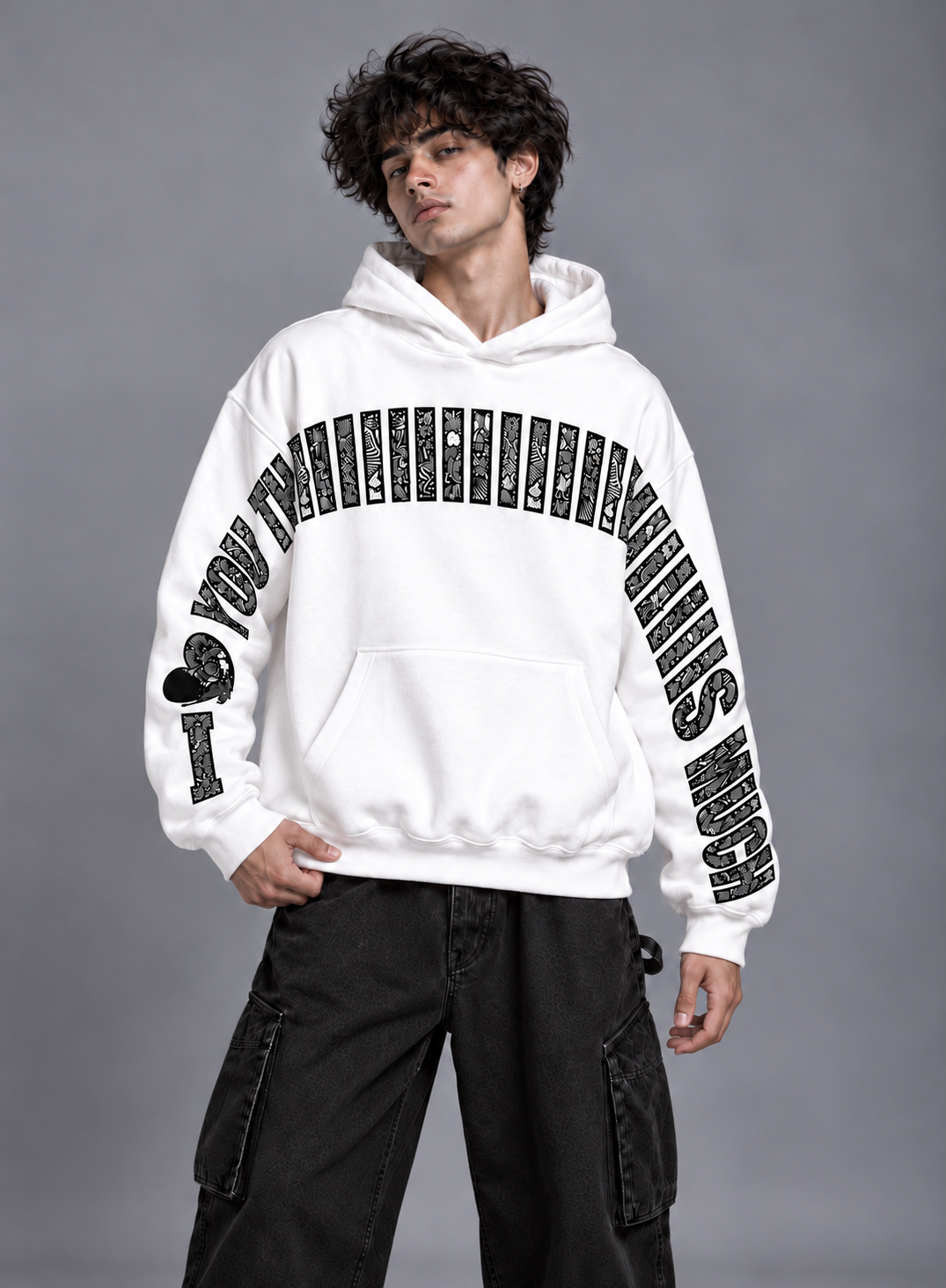 I LOVE YOU THIS MUCH Oversized Hoodie
