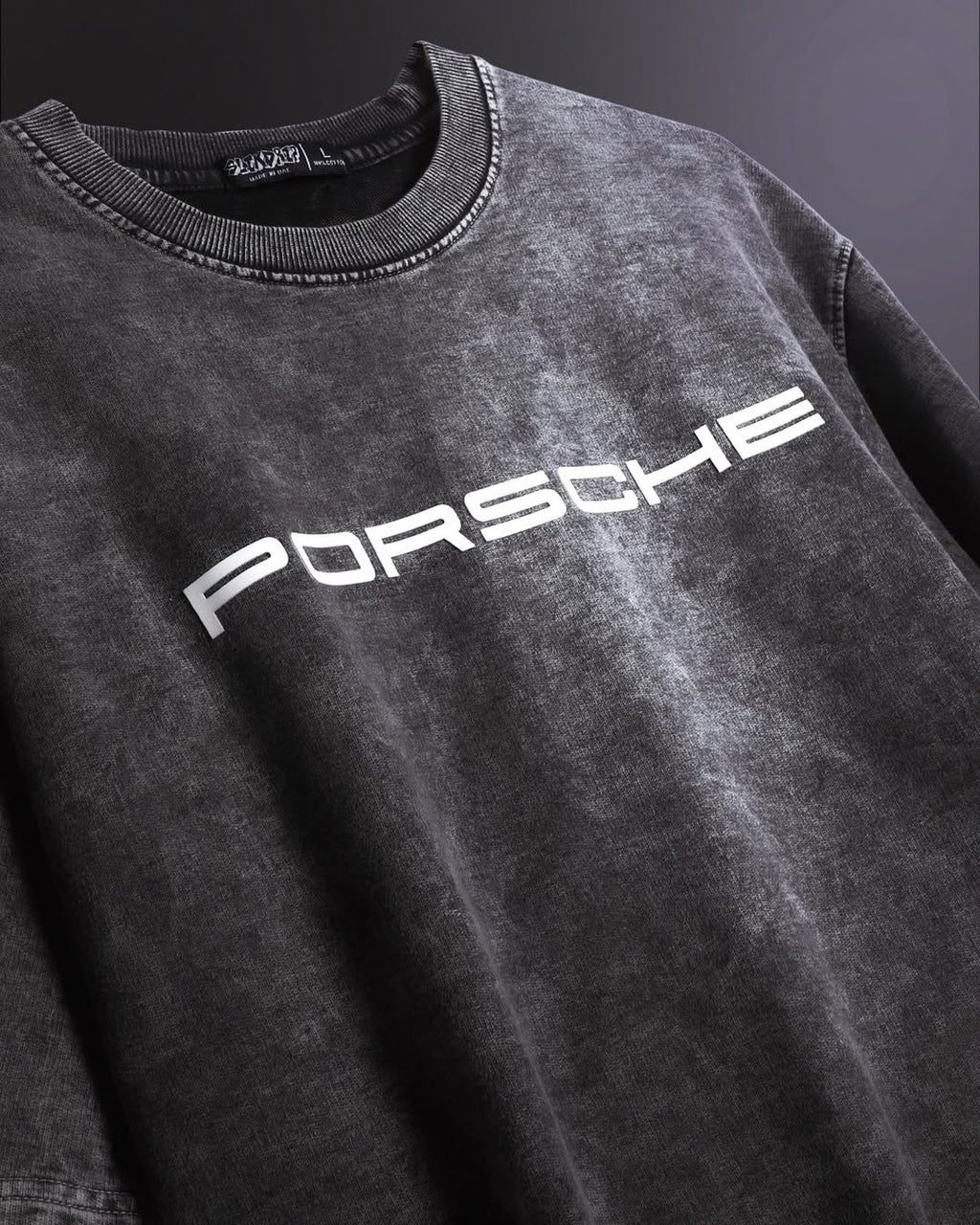 OVERSIZED PORSCHE 911 ACID WASH T-SHIRT | THREADSAHDE