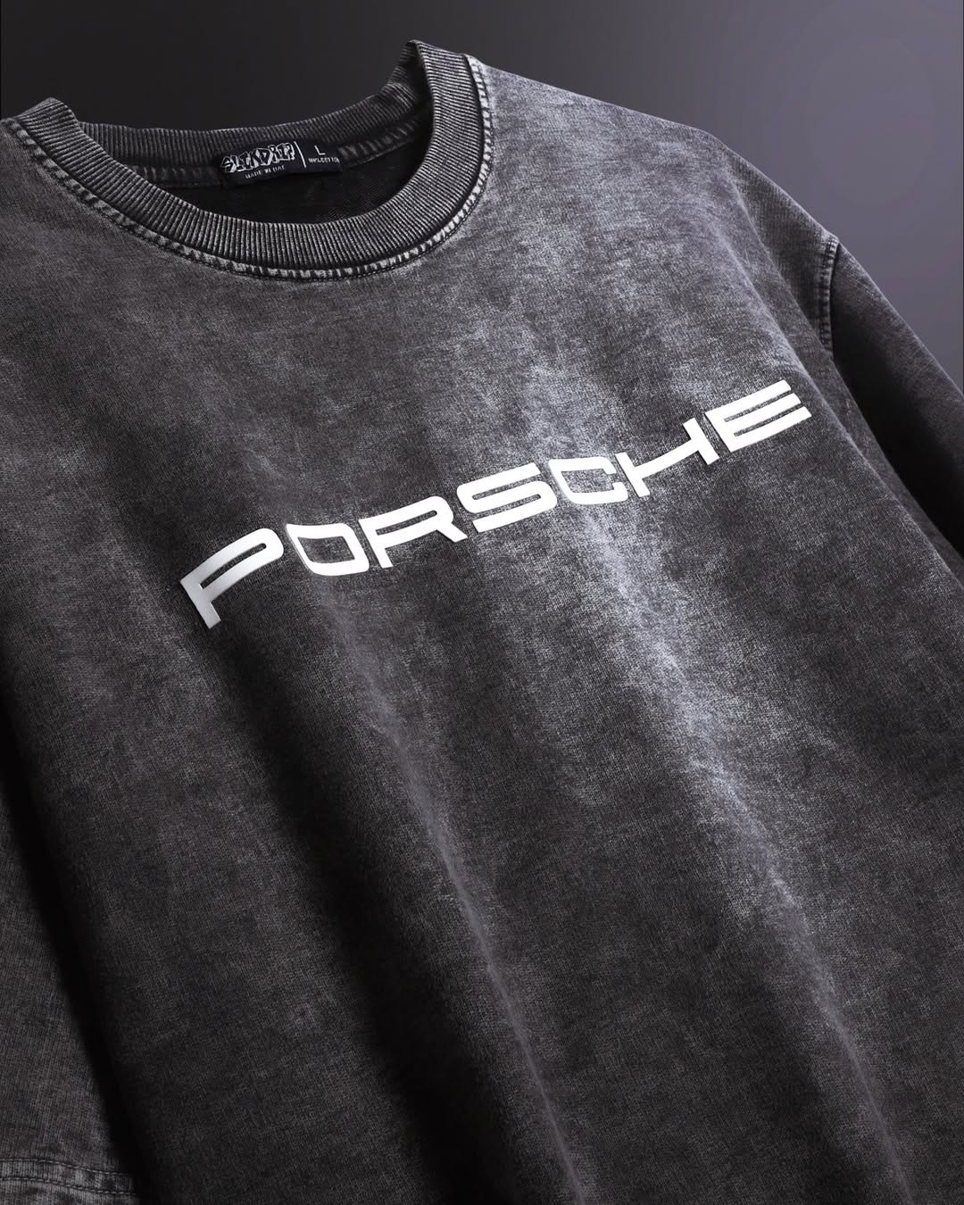 OVERSIZED PORSCHE 911 ACID WASH T-SHIRT | THREADSAHDE