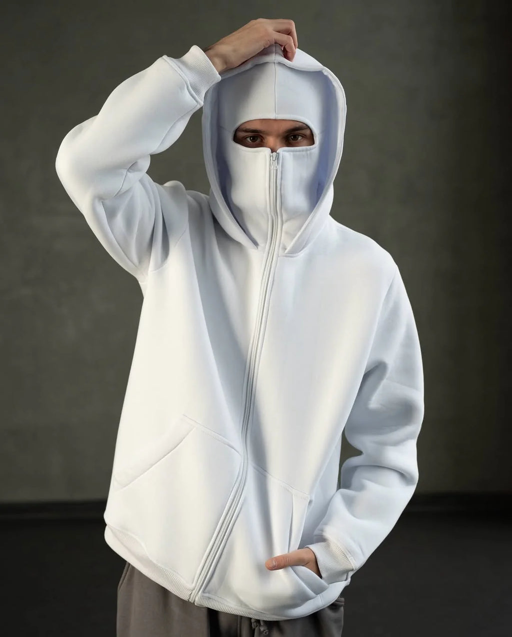 Threadshade Balaclava Layered Double-Zip Hoodie Combo – Black & White