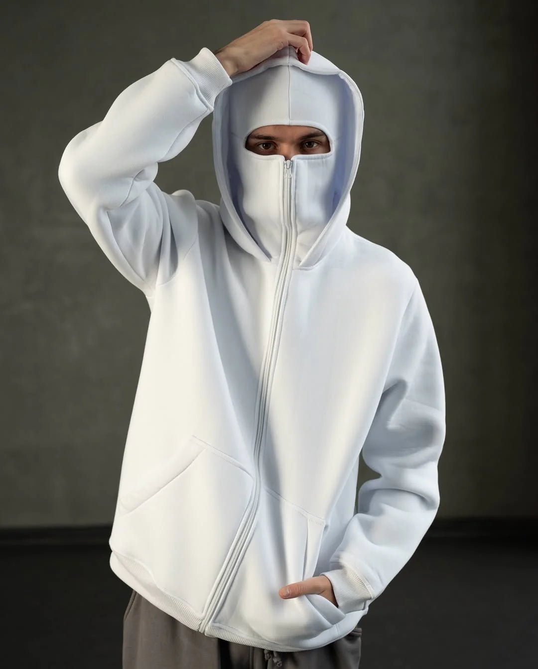 Threadshade Balaclava Layered Double-Zip Hoodie Combo – Black & White