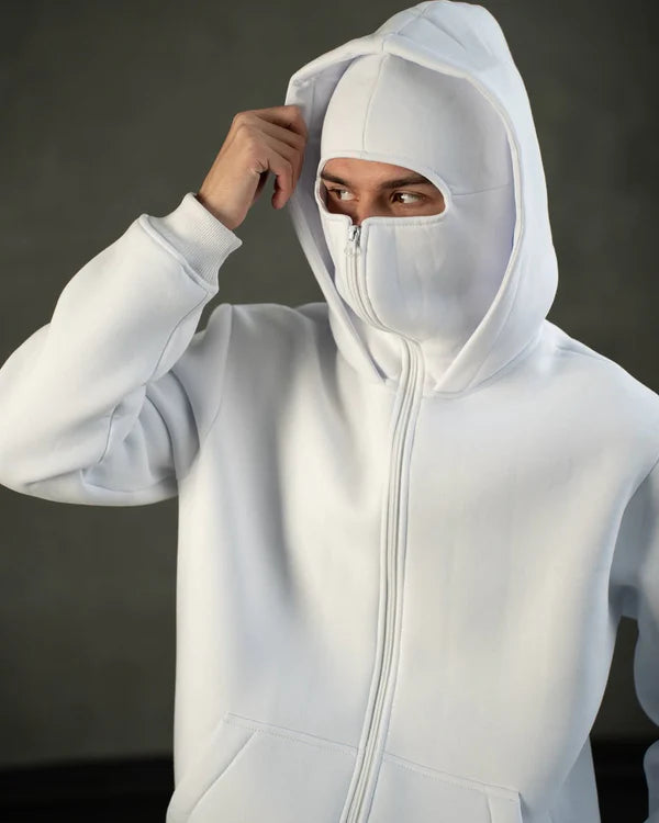 Threadshade Balaclava Layered Double-Zip Hoodie Combo – Black & White