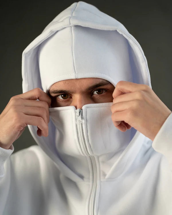 Threadshade Balaclava Layered Double-Zip Hoodie Combo – Black & White