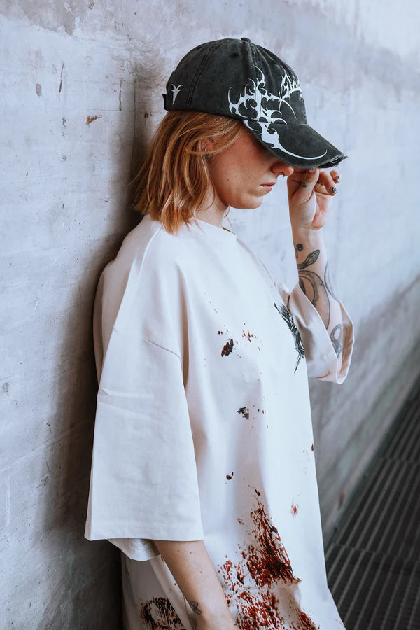 Think Twice - Oversized T-Shirt (rusty bleach) 240GSM