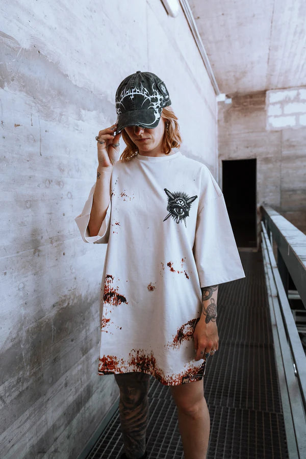 Think Twice - Oversized T-Shirt (rusty bleach) 240GSM