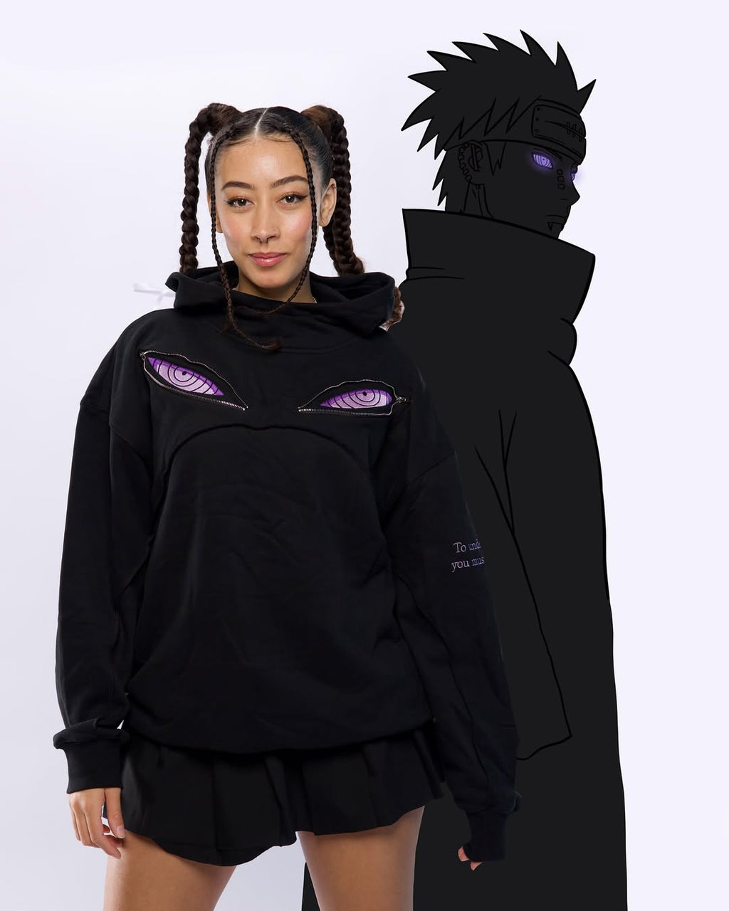 Eternal Shadows: Limited Edition Rinnegan Eyes Anime Hoodie – Unisex Cosplay & Streetwear