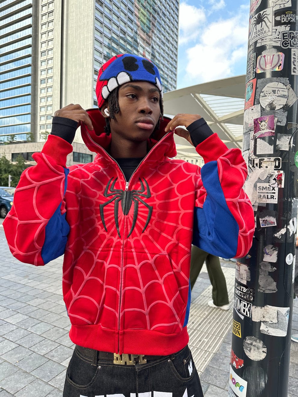 SPIDEY SOCIETY" OG RED ZIP-UP JACKET