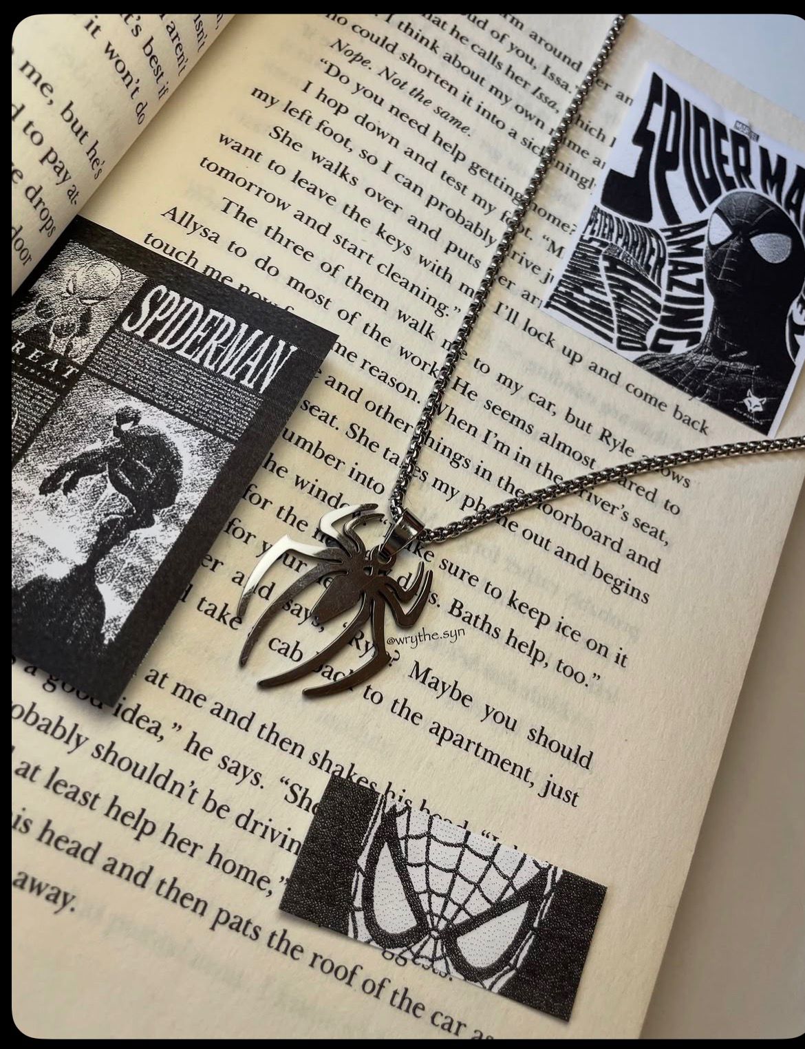 Steel color Spider Necklace Spiderman Pendant Punk Animal Charm