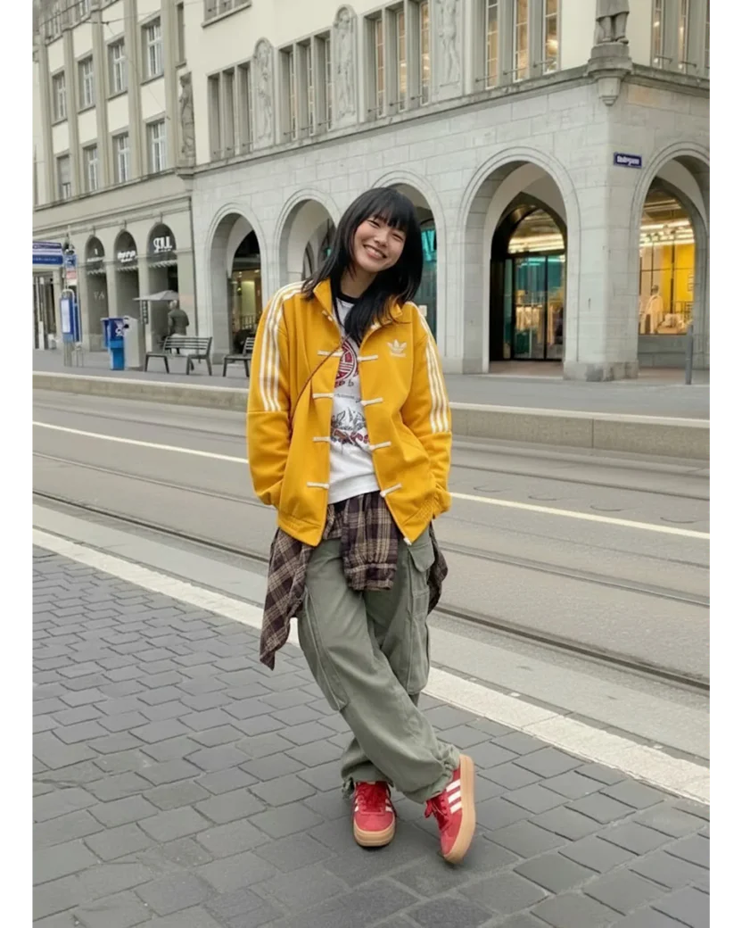 Yellow Adidas Originals CTT track jacket streetwear