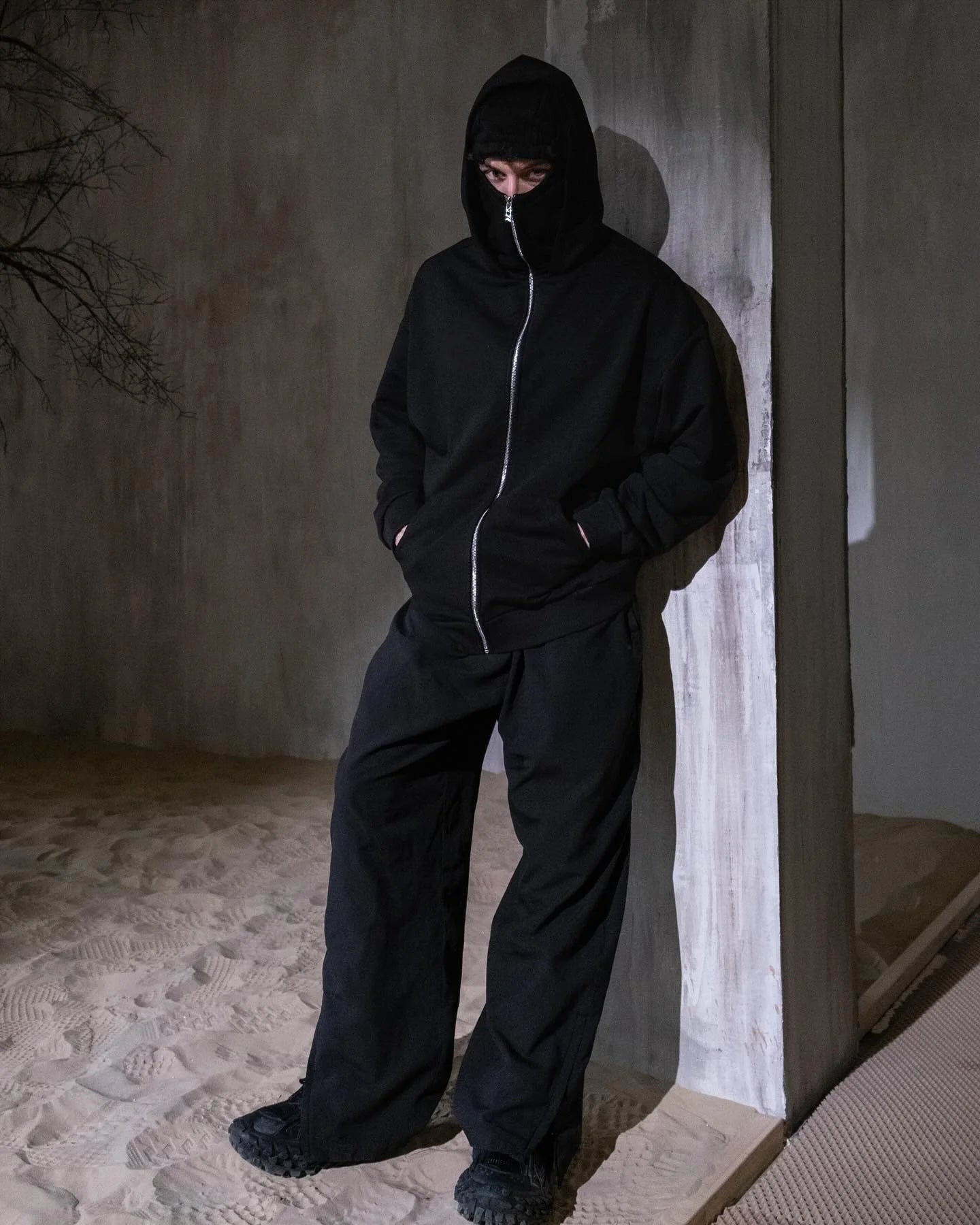 Balaclava Layered Double Zip Hoodie