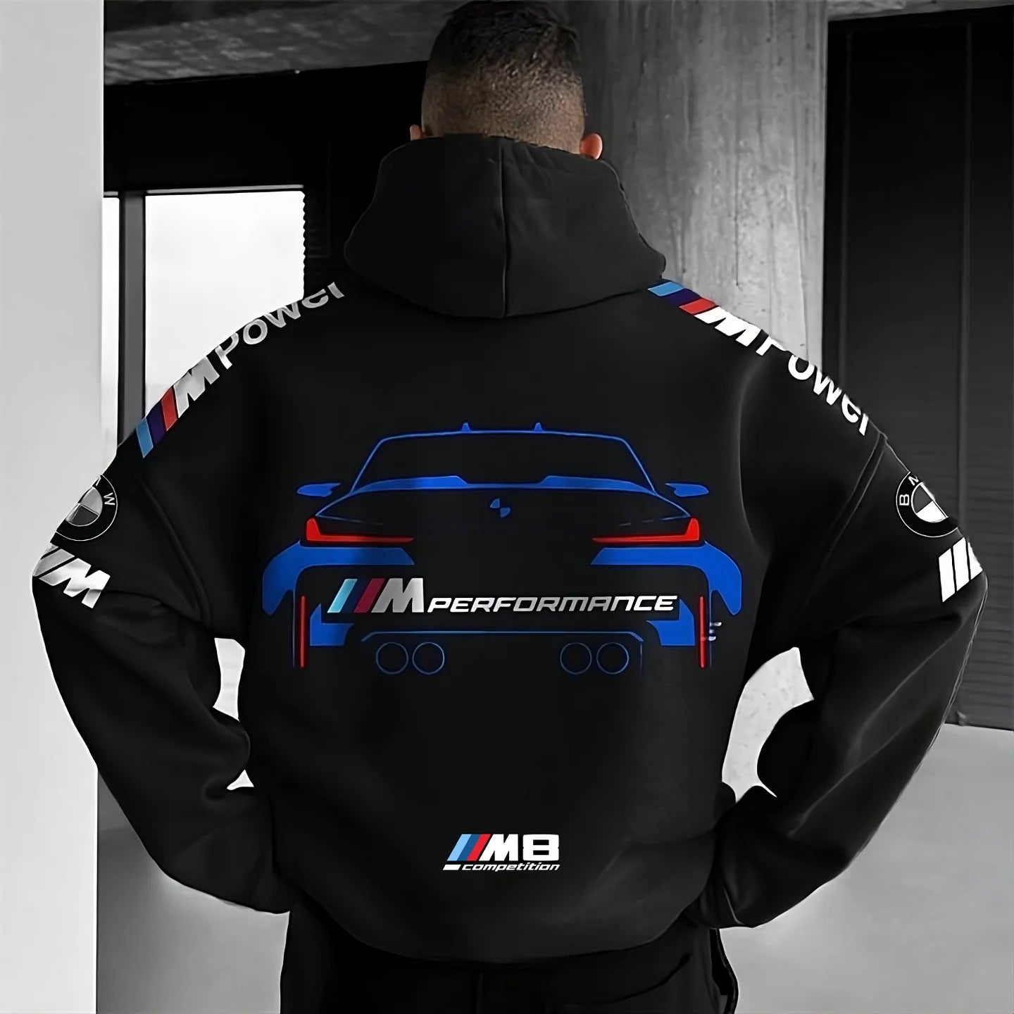 M8 Competition - Black - Oversized Hoodie 400 GSM